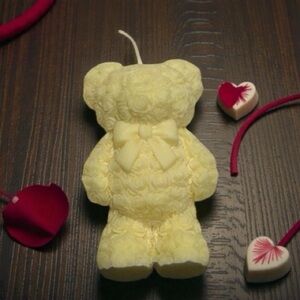 Yellow Teddy Bear Candle with fragrance
